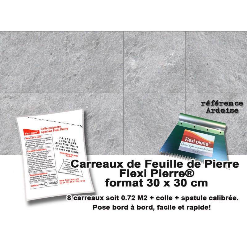 Carreaux 30x30 cm Flexi Pierre ardoise + colle + spatule + port offert Carreaux 30x30 cm Flexi Pierre ardoise + colle + spatule + port offert