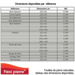 122x61 réf Brun Saturne - Feuille de pierre